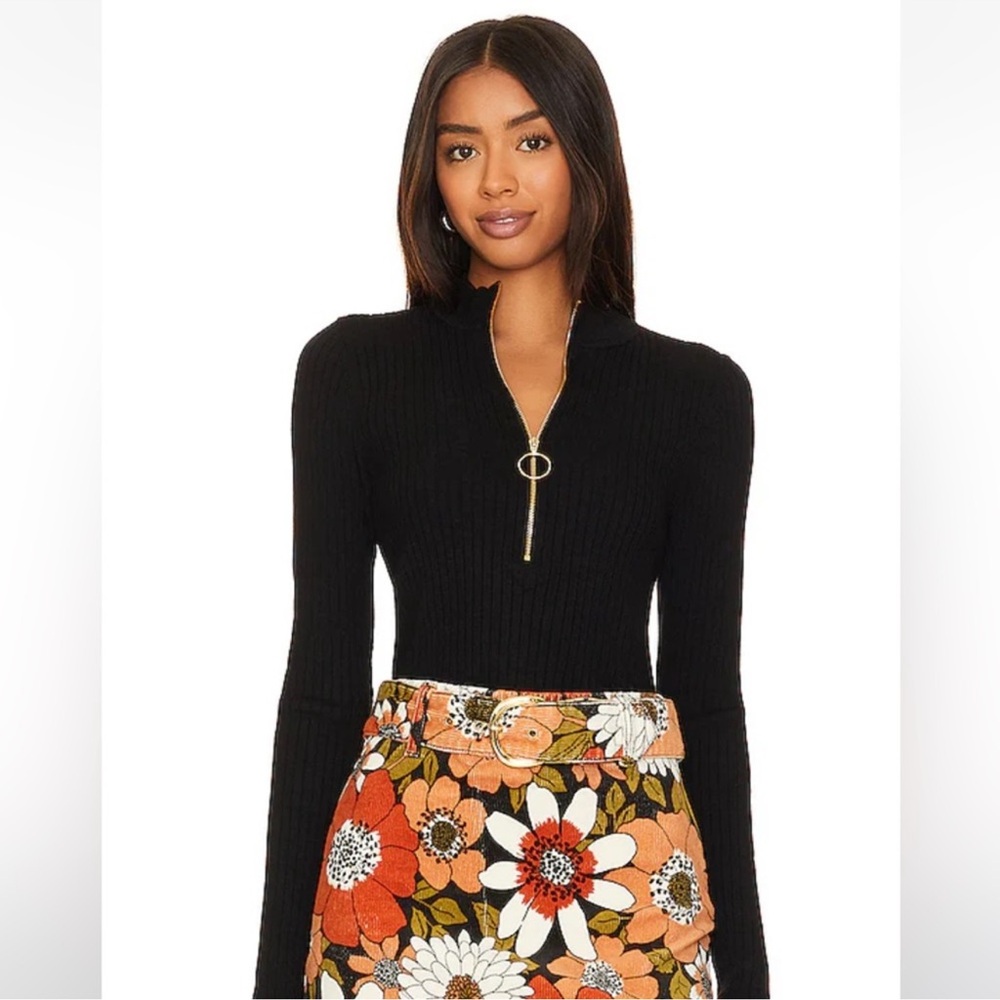 Show Me Your MuMu Charlie Ribbed Knit Zip Sweater
